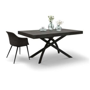 Tavolo allungabile Gambe in metallo e Piano Ossido