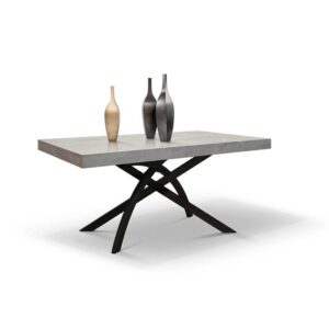 Tavolo allungabile Gambe in metallo e Piano Cemento
