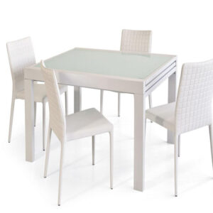 Tavolo Allungabile in vetro Bianco