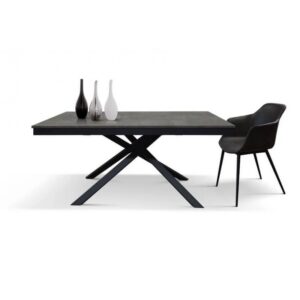Tavolo allungabile Gambe in metallo e Piano Ossido Industrial